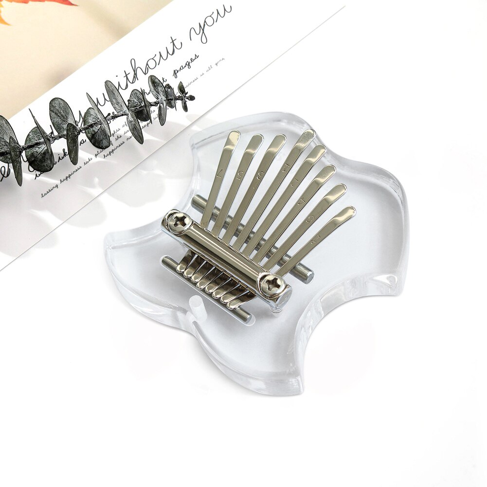 Mini Crystal Acrylic Kalimba 8 Key Thumb Finger Piano Music Instrument for Beginner Kids