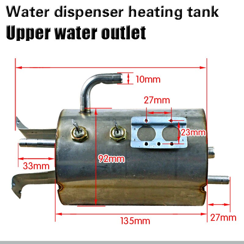 Generel vanddispenser opvarmningstank over den øvre afgang rustfrit stål vanddispenser varmespand