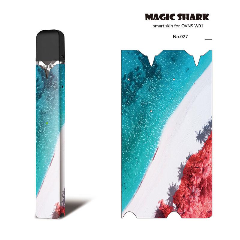 Magie Shark Rhinoceros Tribal Auf die Cartoon PVC Ultra Dünne Film Abdeckung Pod Fall Aufkleber Für OVNS W01 Kit kein Verblassen