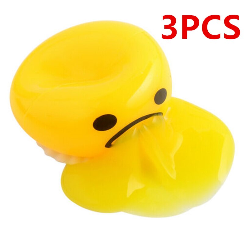 Squishy Puking Egg Yolk Stop Stress Festival Fun Yellow Lazy Egg Joke Toy Ball Egg Party Funny Toys: 3pcs