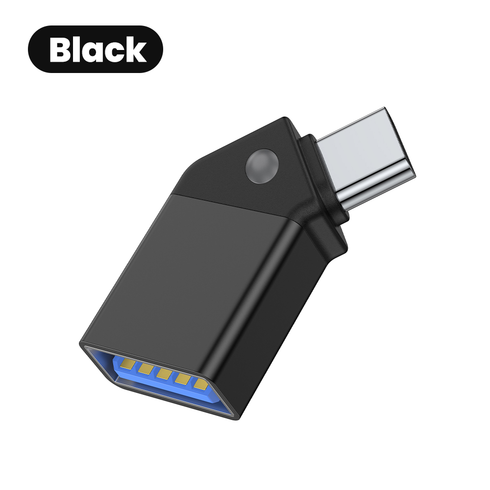Type C To USB 3.0 Adapter 45 Open Angle USB Female To Type C Male Converter For Phone Laptop Card Reader U Disk Data Transfer: WHITE