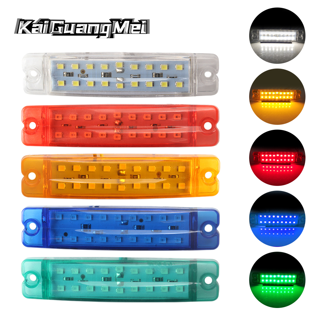18 LED-Leuchten für LKWs, 12 V, 24 V, seitliches Signallicht, LKW-Anhänger, Warnung, Notfalllampe, Autozubehör, verrotten, Weiß, Gelb, Blau