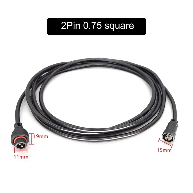 Cable de extensión impermeable de 2 pines macho a hembra 0,3/0,5/0,75/1,0/1,5/2,5 enchufe cuadrado conector LED para exteriores cable de alimentación de lámpara de 10M: Lavanda / 4P