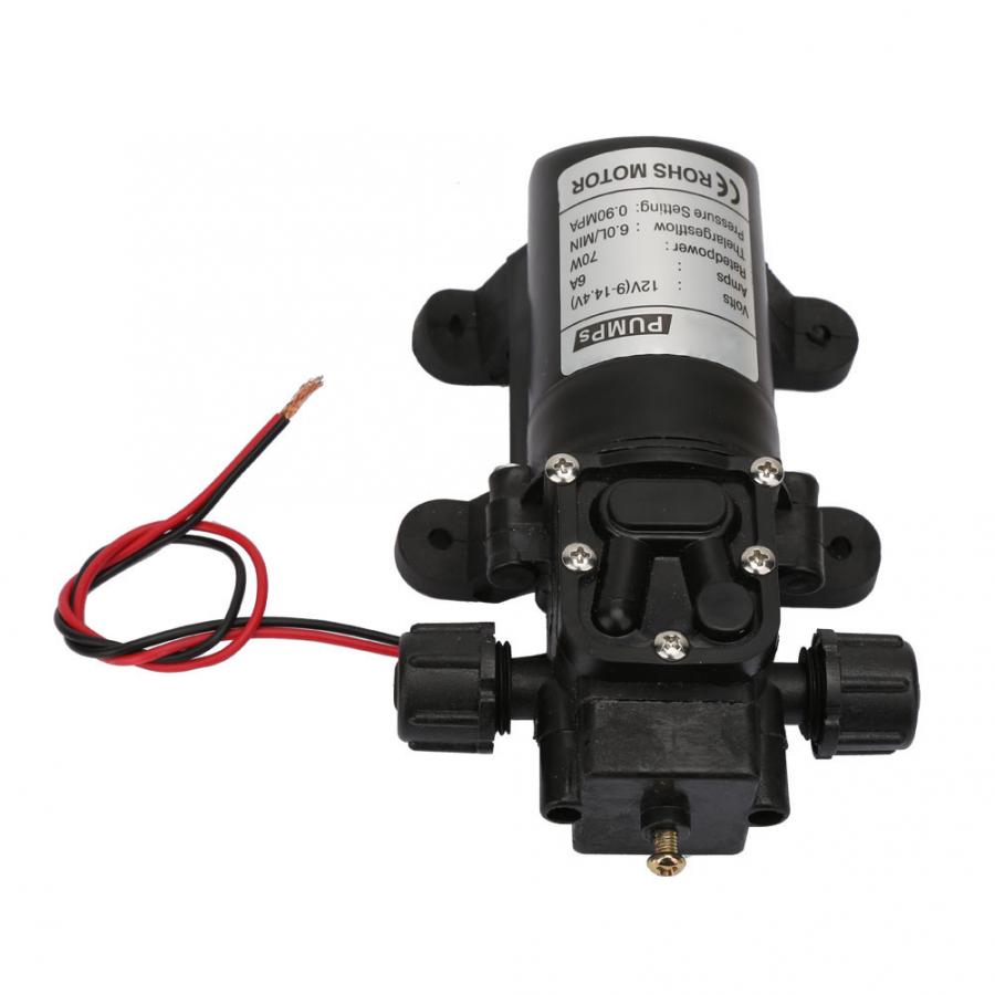 DC 12V 70W 6L/Min Self Priming High Pressure Diaphragm Pump Two Side Thread Water Pump