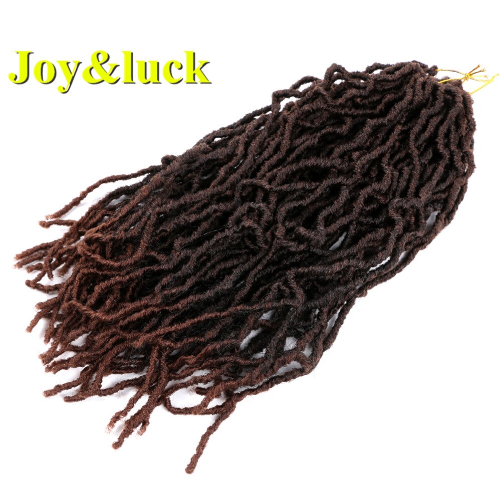 Trenzas de Crochet de Joy & luck Nu Locs, trenzas de pelo sintético de 18 pulgadas para trenzas de mujer: T30