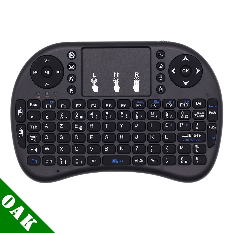 Mini i8 Clavier Sans Fil Francais 2.4 ghz Franse Mini Wireless Keyboard Air Mouse met TouchPad voor Android TV Box, mini PC, Laptop