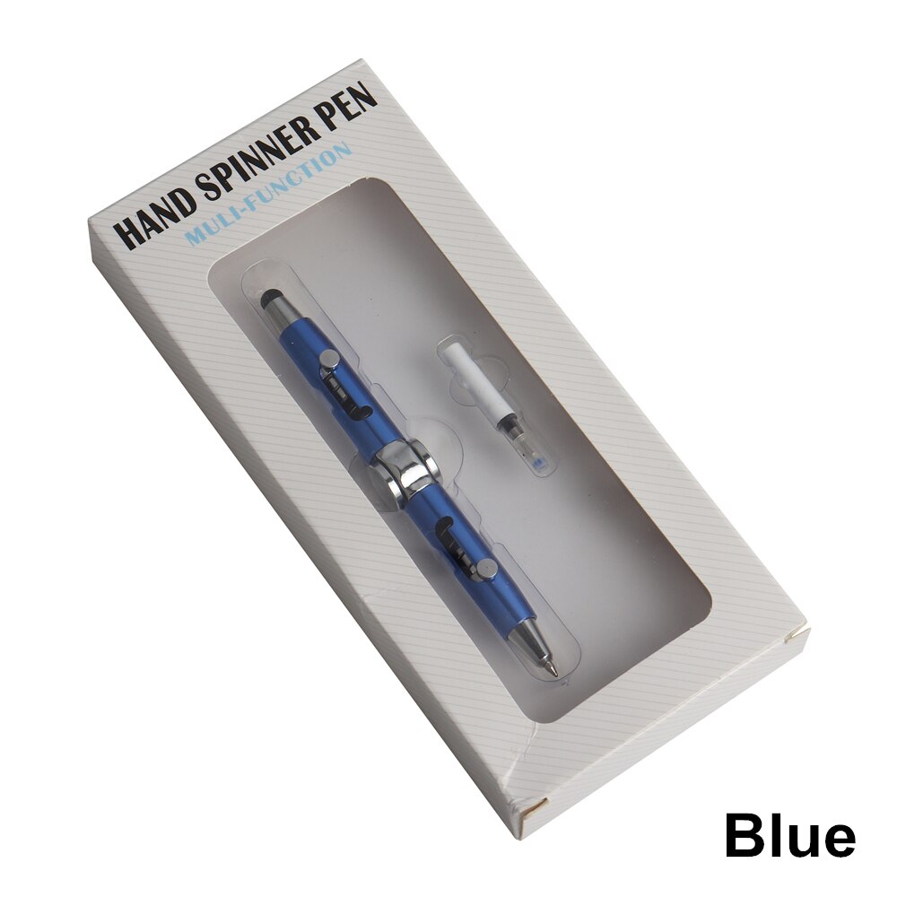 1Set Multi-functional 3 in 1 Fidget Spinning Pen Stress Reducer High Speed and touch screen Hand Spinning Pen for anxiety people: blue