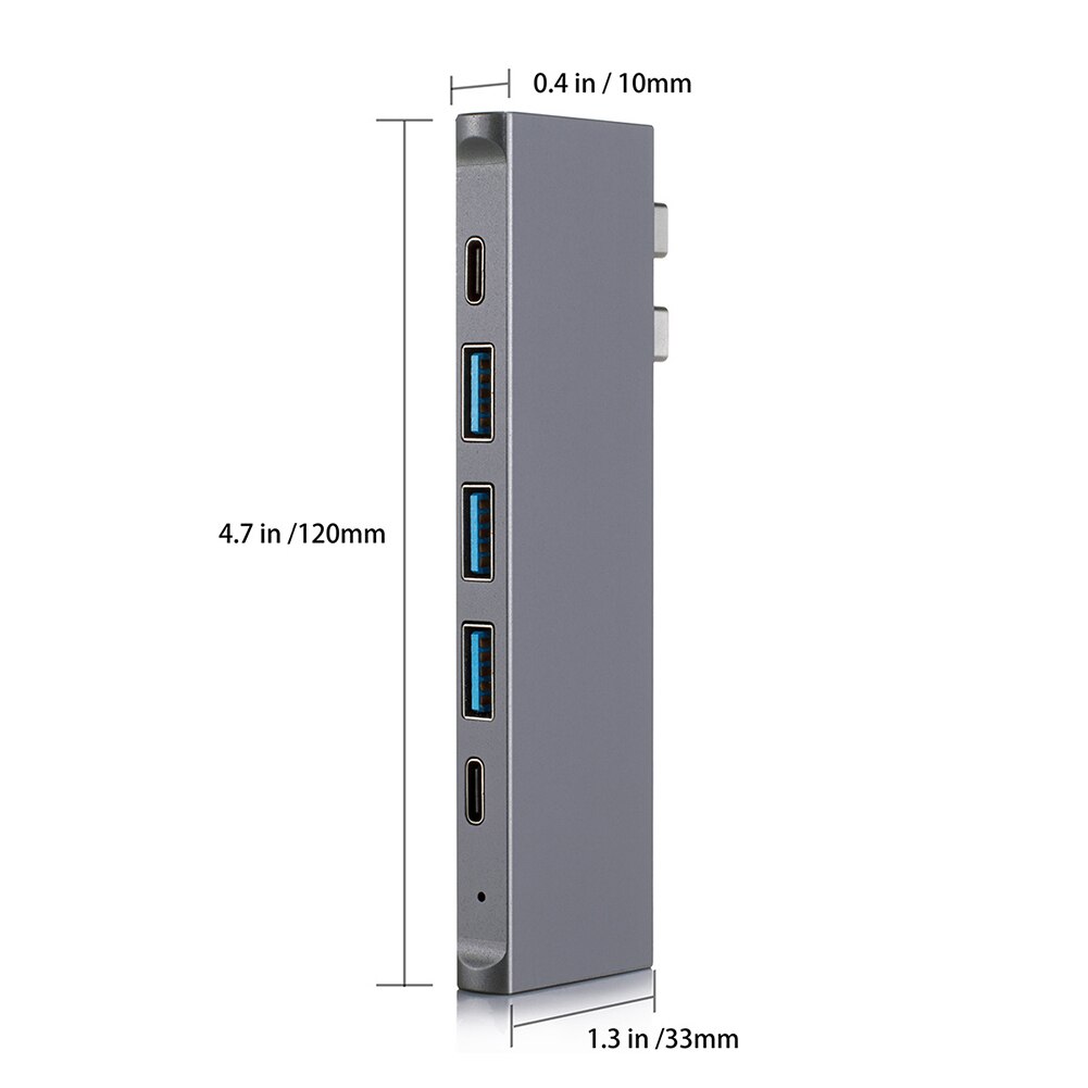 USB 3.0 porte ad alta velocità tipo-c portatile doppio tipo-c HUB Converter 8 in 1 a 3 USB3.0 USB-C PD 4K HDMI Converter