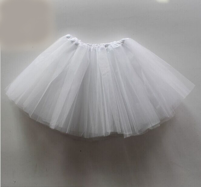 Falda de tutú para niñas, falda translúcida de hilo de red de 3 capas, hermoso color, falda de baile, falda deportiva barata para niñas, 1 unidad: Blanco