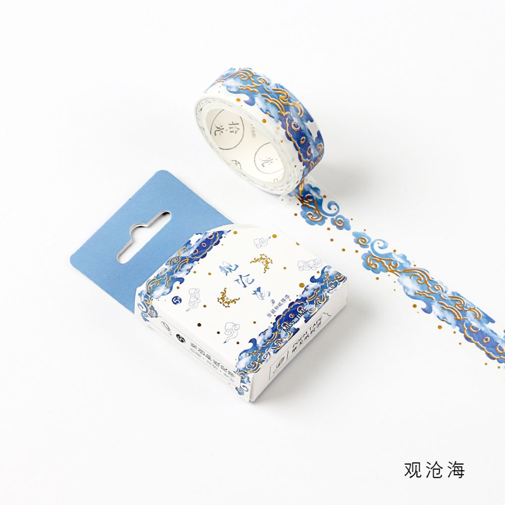 1Stck Gold Folie DIY Handwerk funkeln Papier Klebstoff Aufkleber Chinesische aufbringen Washi Band Jahrgang Klebstoff Washi Band Stationäbetreffend: 1
