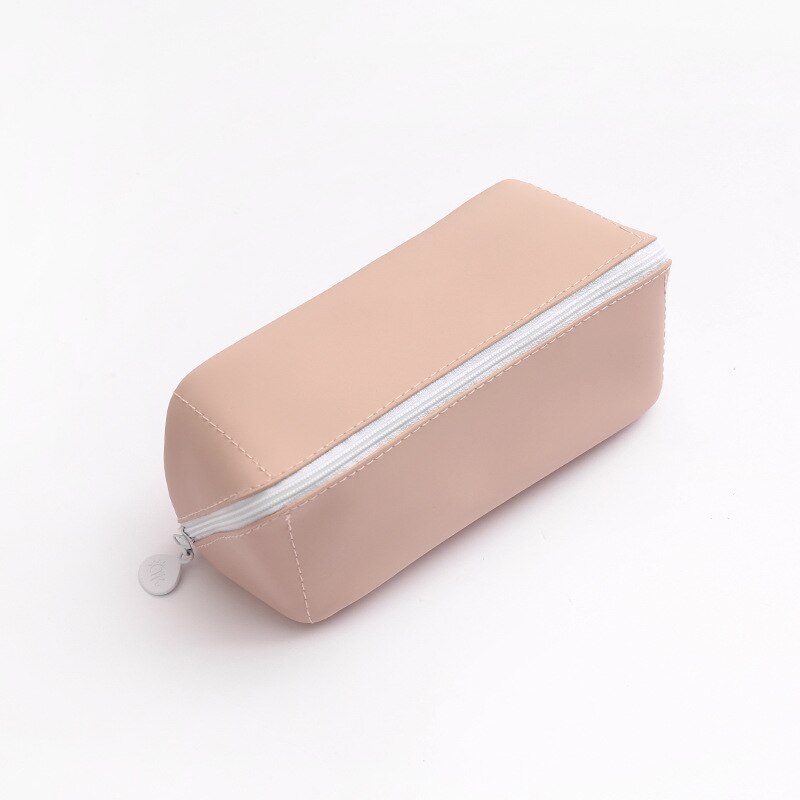 Large Capacity Pencil Case Simple Japanese Pencil Cases Pure Color Estuche Escolar Creativity Estuche Lapices Piornik Szkolny: A Pink