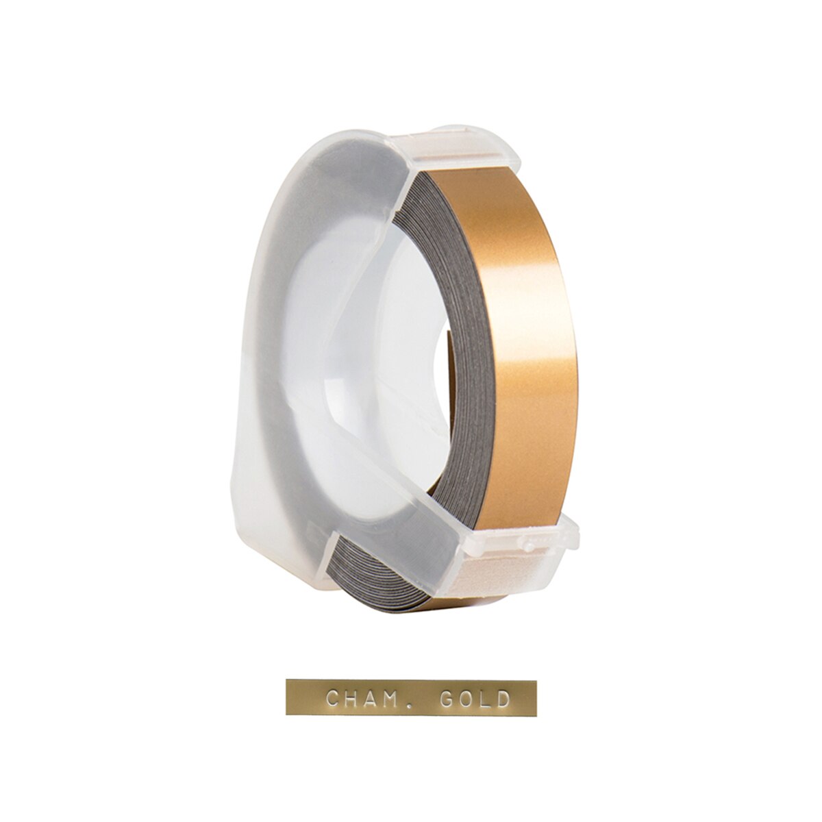 3D Plastic Embossing Label Tape Refill for DYMO 12965 1610 Label Maker with 3/8 Inch * 9.8 feet, 1 Roll: Champagne Gold
