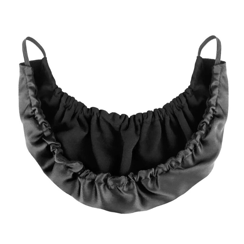 1Pc Mens Black Beard Bandana Cover Facial Apron Guard Cap Blocking Droplets Bedtime Bib Bonnet Rag Protector with Elastic G99E: A