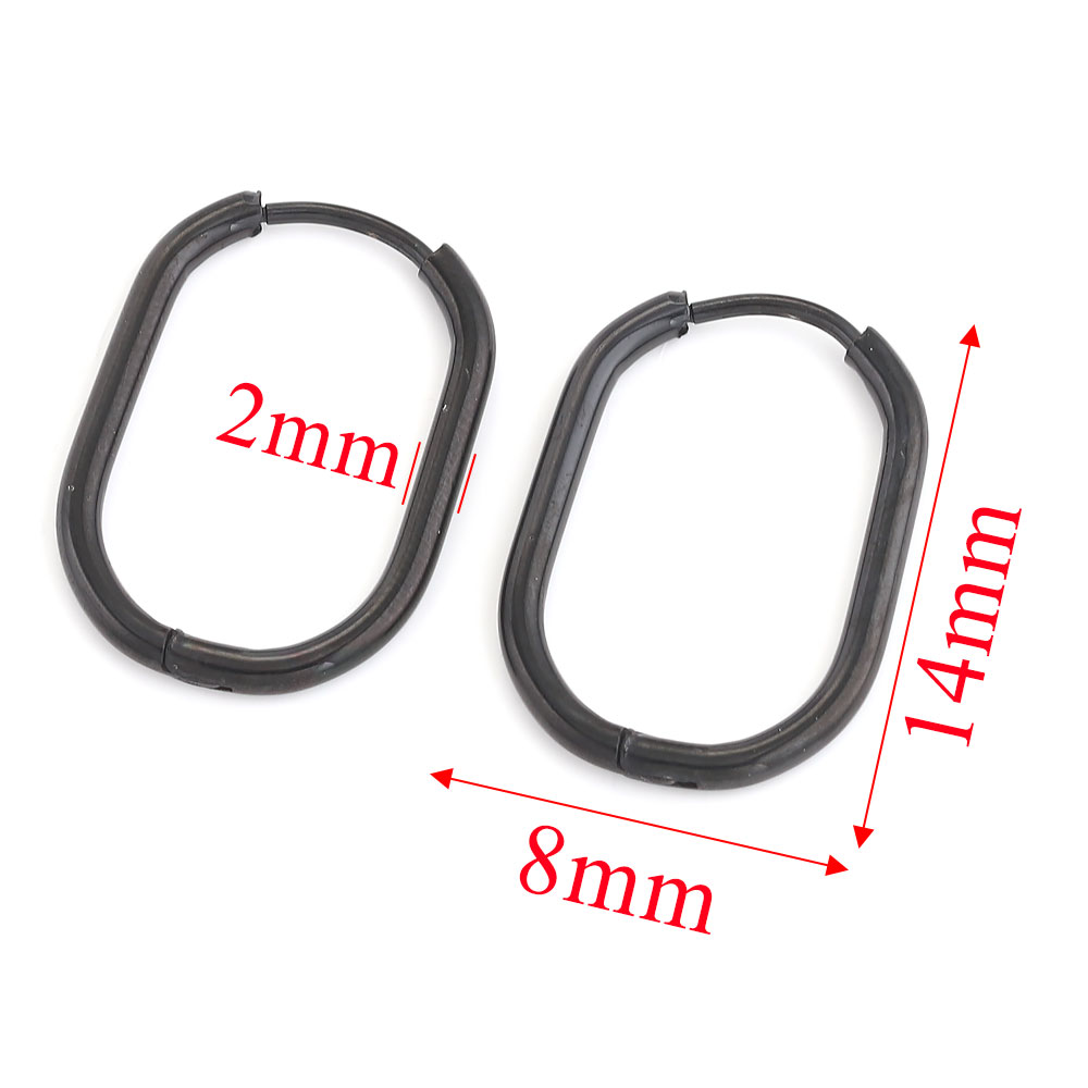 Pendientes de aro de acero inoxidable para mujer, joyería para Piercing, aro para prevenir alergias, joyería al por mayor, 6 uds.: Rodio plateado