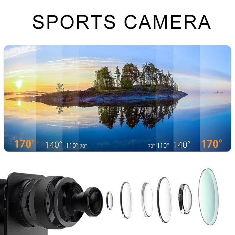 Esterna di Azione di Sport Mini Macchina Fotografica Cam Impermeabile Dello Schermo di Colore di Acqua Resistente Video di Sorve