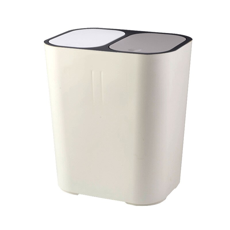 Plastic Push-Button Dual Compartment 12liter Recycling Waste Bin Trash Can Rectangle Garbage Can classified dustbin
