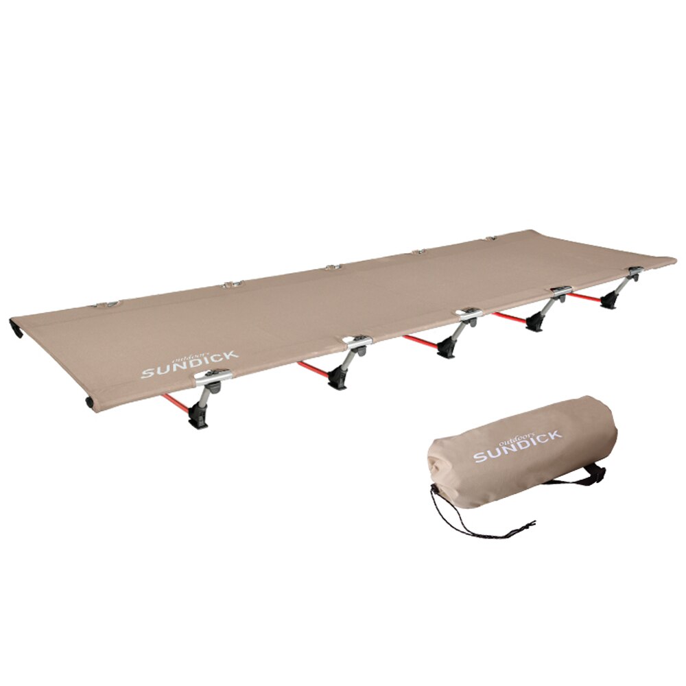 Portable Folding Camping Cot Single Person Outdoor Foldable Bed for Sleeping 330lb Hiking Backpacking Picnic Camping Cot Bed Mat: Khaki 