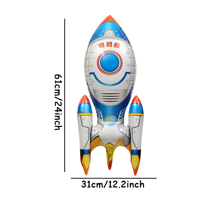 Globos de pie de astronauta cohete, Globos de helio de astronauta, decoraciones para de cumpleaños con tema fuera del espacio, 1 ud.: iridescent