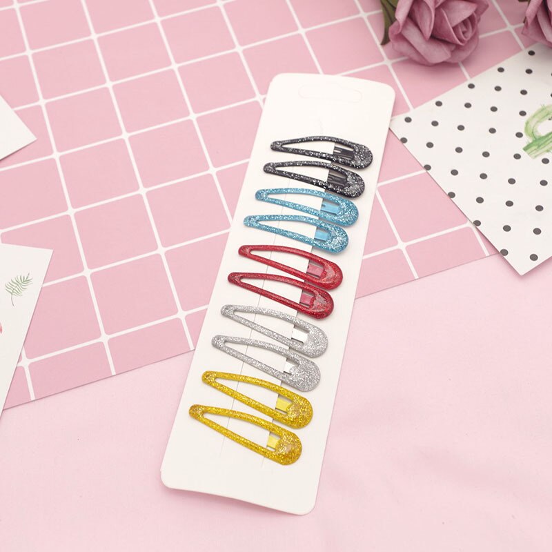 20 stk baby hårspænder til hårstyling tilbehør piger snap klip glitter stifter bb hårnål farve hårspænder til børn børn 5cm: 3