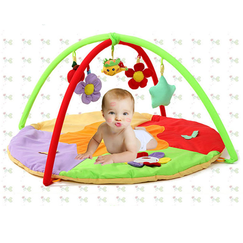 Cartoon Baby Activiteit Gym 0-12M Speelkleed Gym Fitness Rack Kids Rug Dieren Pad Speelgoed Kruipen Katoen tapijt Spel Met Rammelaars