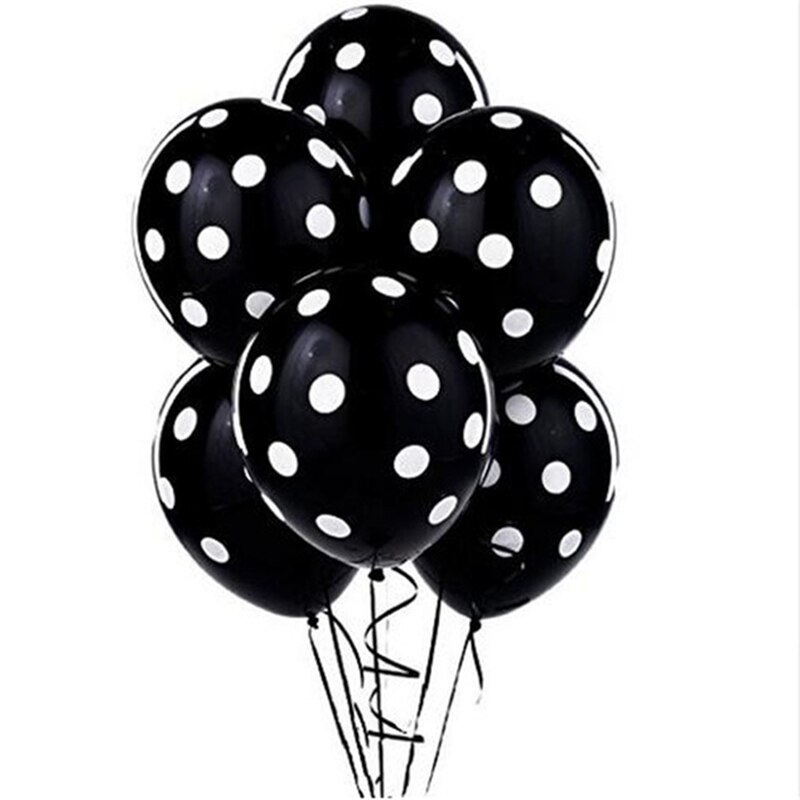 Ballons gonflables en Latex 24 pièces, 12 pouces, à pois, rouge et noir, ballon à Air pour fête pour enfants, pour cérémonie, pour anniversaire, pour bébés