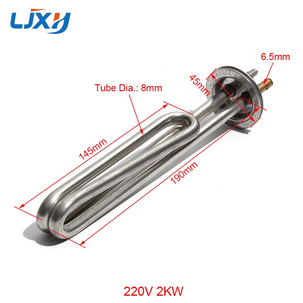 LJXH Cylindrical Sauna Heating Tube 220V 2KW Stainless Steel High Temperature Electric Heater Steam Bath Generator Element