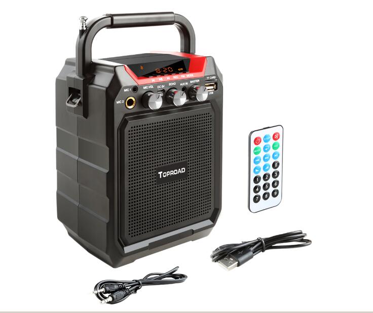 TOPROAD Portable Bluetooth Speaker Wireless 3D Stereo Subwoofer Speakers Loudspeaker Support AUX FM TF Microphone Remote Control: Default Title