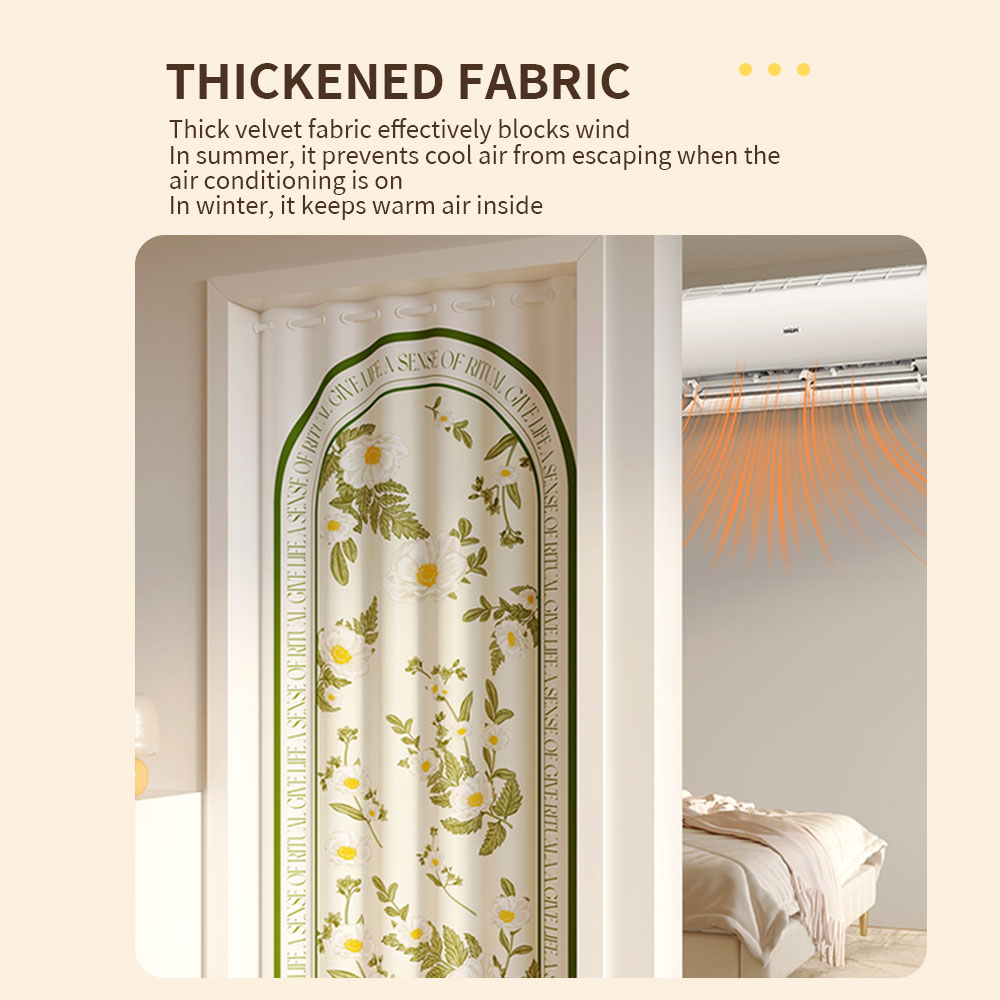 Rideau de porte imprimé en velours, coupe-vent et isolation thermique, adapté à la chambre à coucher, au salon et au couloir