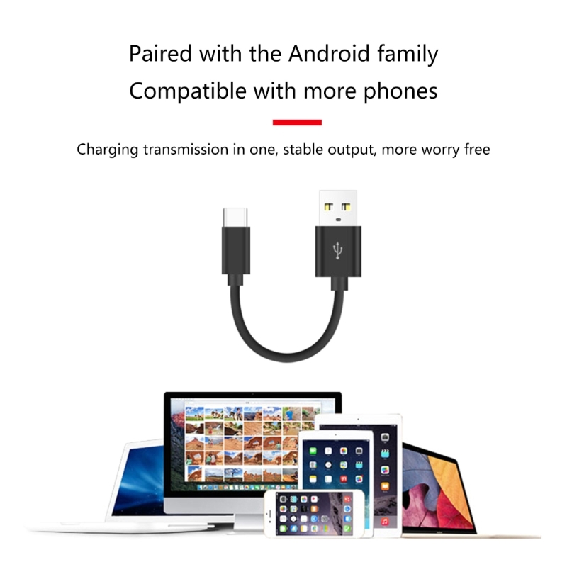 Câble USB vers Type-C court, charge haute vitesse, prise en charge du transfert de données pour téléphone, série 15 Smartphones, 10cm