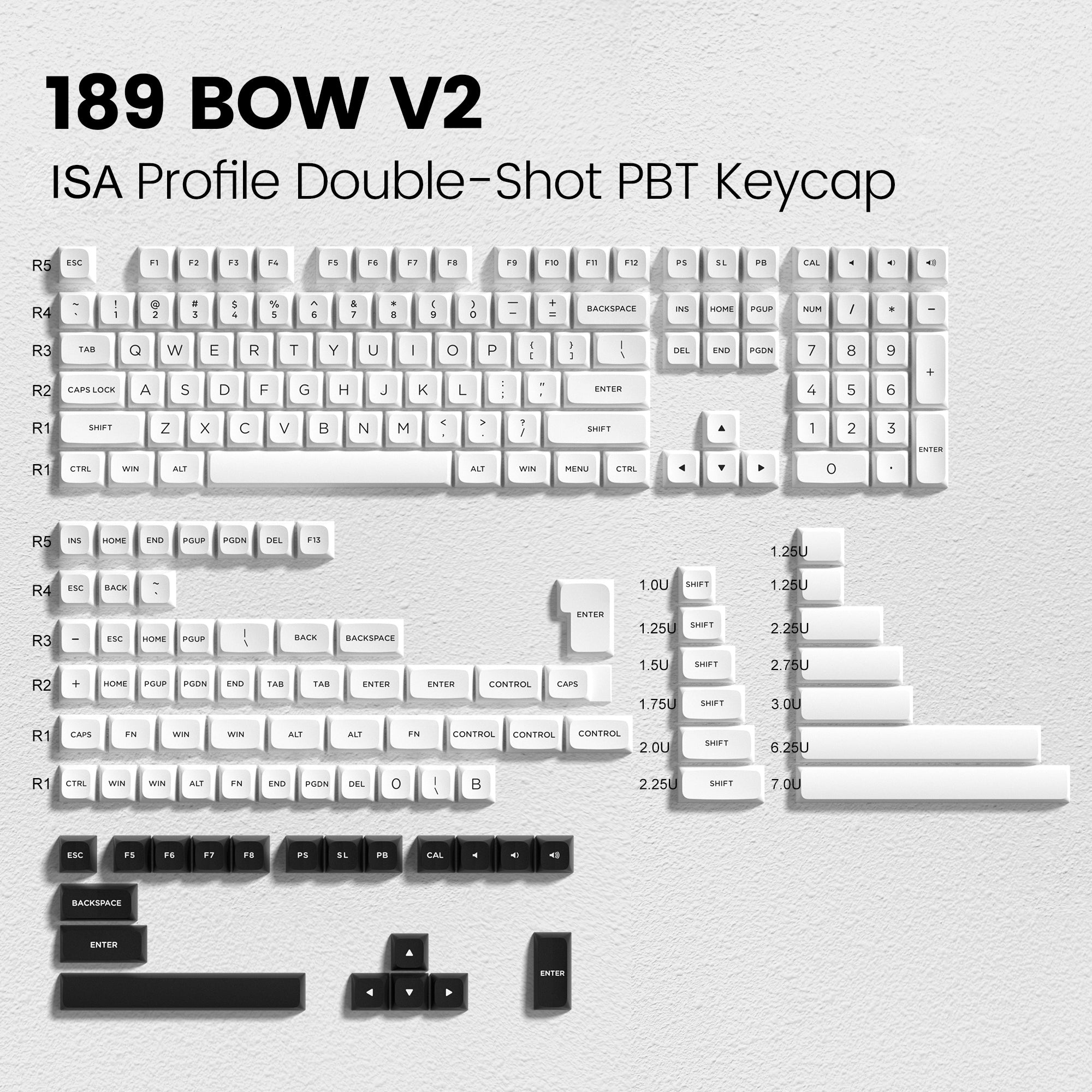 189 teclas PBT doble disparo negro gris ISA perfil teclas para interruptores MX Womier GK61 Anne Pro 2 Teclado mecánico para jugar: Gris