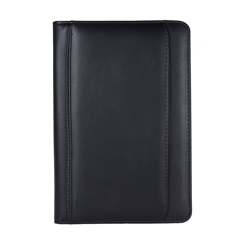 A5 PU Leather Portable Business Portfolio Padfolio Folder Document Case Organizer with Business Card Holder Memo Note Pad
