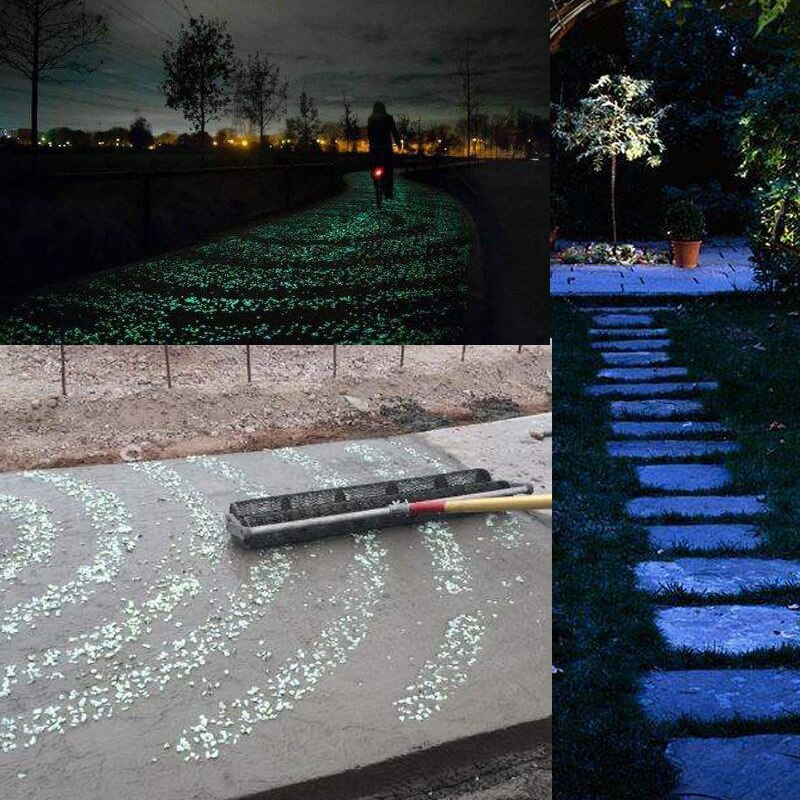 100 sztuk świecące w ciemności otoczaki robić ogrodu blask kamienie skały robić chodników ścieżka ogrodowa patio trawnik ogród wystrój ogrodu świecące kamienie