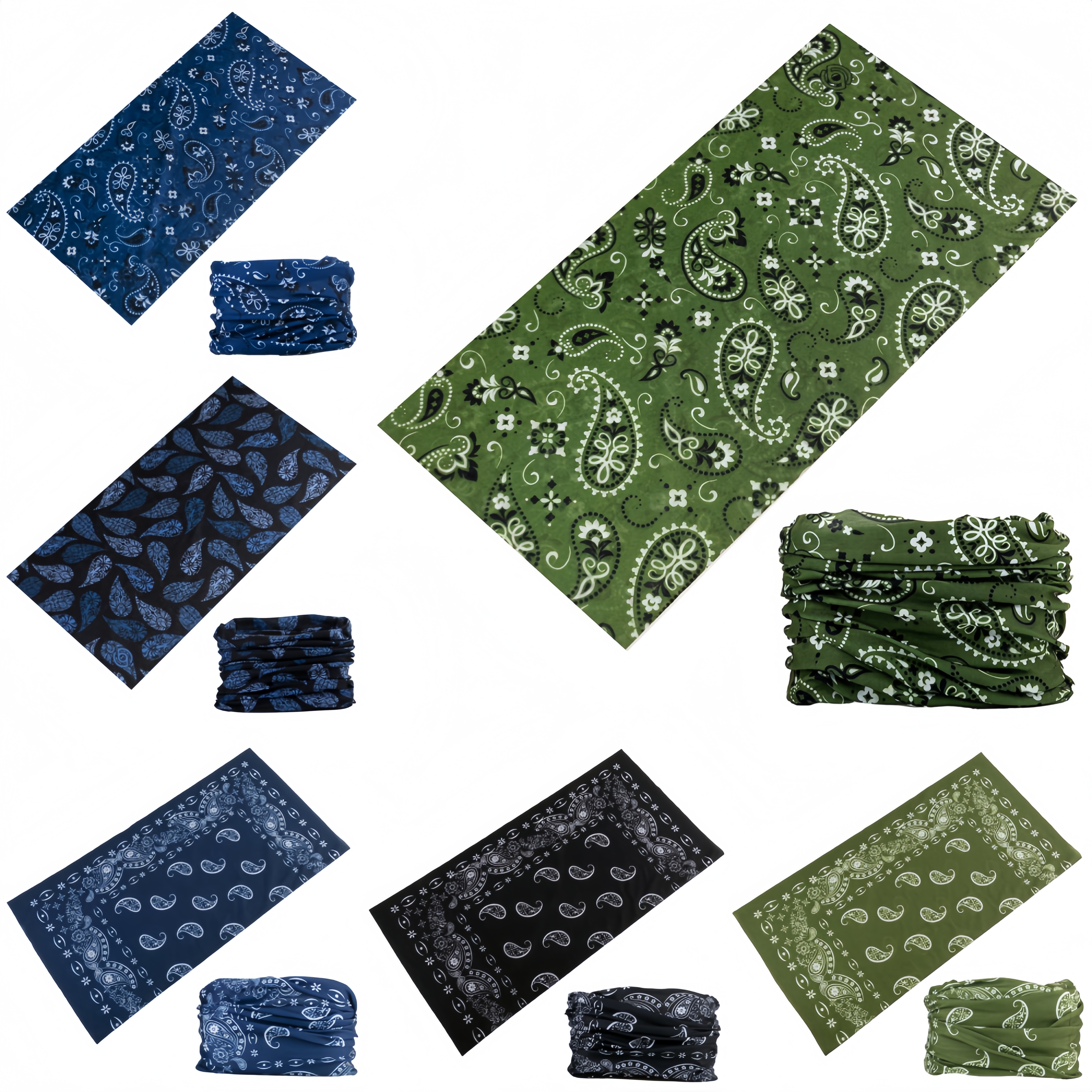Paisley Magic Seamless Bandanas Women Men Sports Headband Outdoor Head Scarf For Female Male Buffs Face Shield