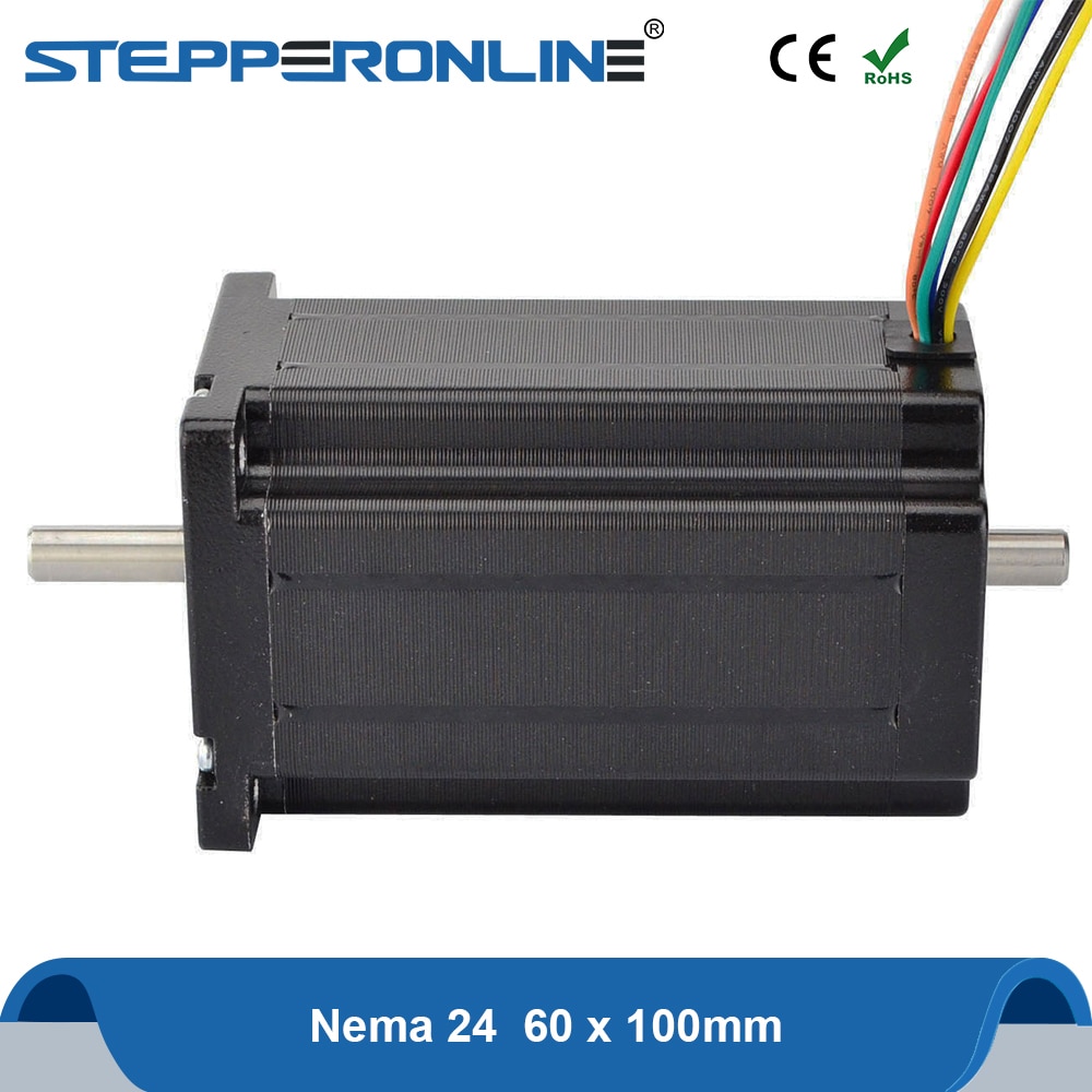 8-blei Nema 24 Schrittmotor Dual Welle 1.8deg 4Nm (566 unzen. in) 100mm Länge 8mm Welle für CNC Fräsen Maschine