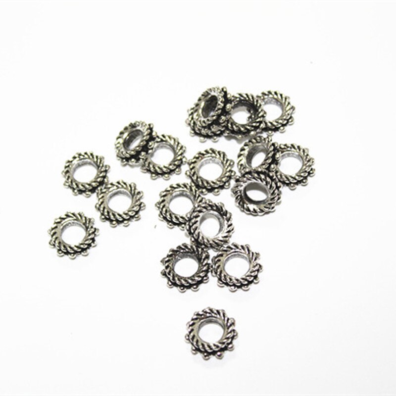 10 st retro tibetanskt silver hårfläta manschetter clip pärlor 5 stilar kan väljas hårringar i flera storlekar ca 7mm/5mm/4mm hål