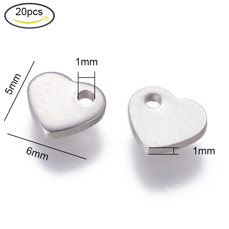 Abalorios de acero inoxidable 304 para fabricación de joyas, accesorio para hacer joyas DIY (mariposa, corazón, flor, llave, Luna, nota Musical, anillo, Estrella redonda plana), 5 ~ 20 piezas: style11