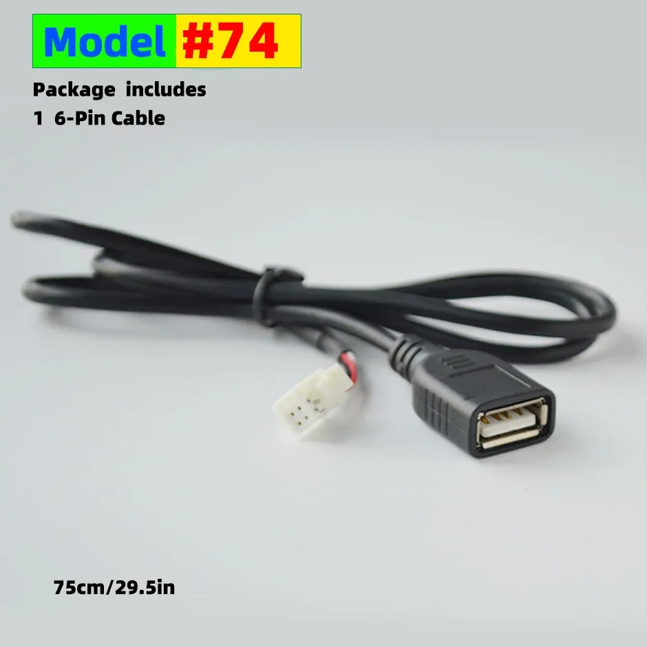 10-Pin RCA Video Cable or 4-pin/6-pin USB for Android Radio Accessories Backup Camera Adapter Wiring Connector Navigation: WHITE