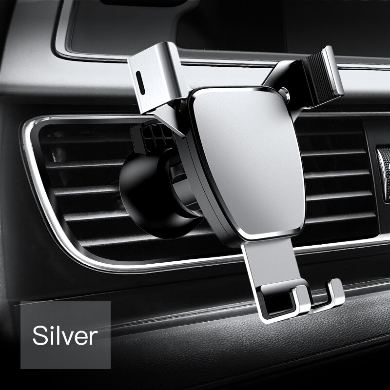 Meidi universal tyngdekraft bilbeslag bilventilator mobiltelefonholder bil luftventilmontering til smarttelefon biltilbehør: Sølv