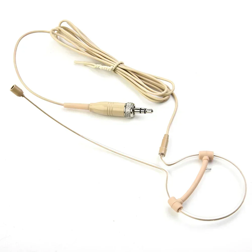 3.5mm Beige Single Earhook Headset Headworn Microphone 3 Pin 4 Pin XLR For Wireless Microphone Headset With Microphone Cover