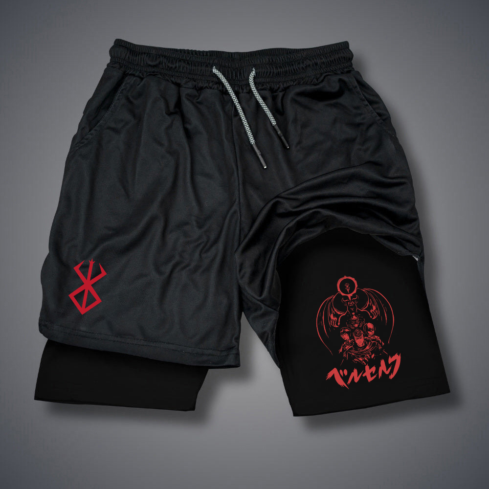 2-in-1 compressieshorts voor heren Gym Workout Hardloopshorts met telefoonzakken Atletische sneldrogende activewear: L / Donkergrijs