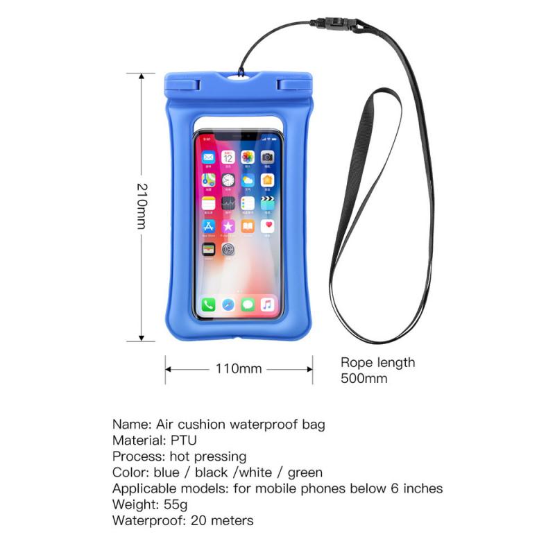 IPX8 Full View Waterproof Case Rainforest Desert Snow Transparent Dry Bag Seaside Swimming Pouch Mobile Phone Covers