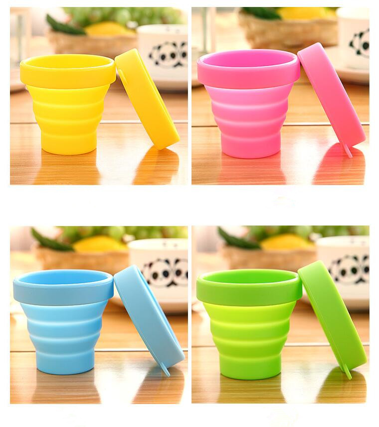 Przenośny kubek kawy jednokolorowy składany kubek robić płukania ust na zewnątrz podróży filiżanka robić herbaty kubki silikonowe naczynia podróżne narzędzia