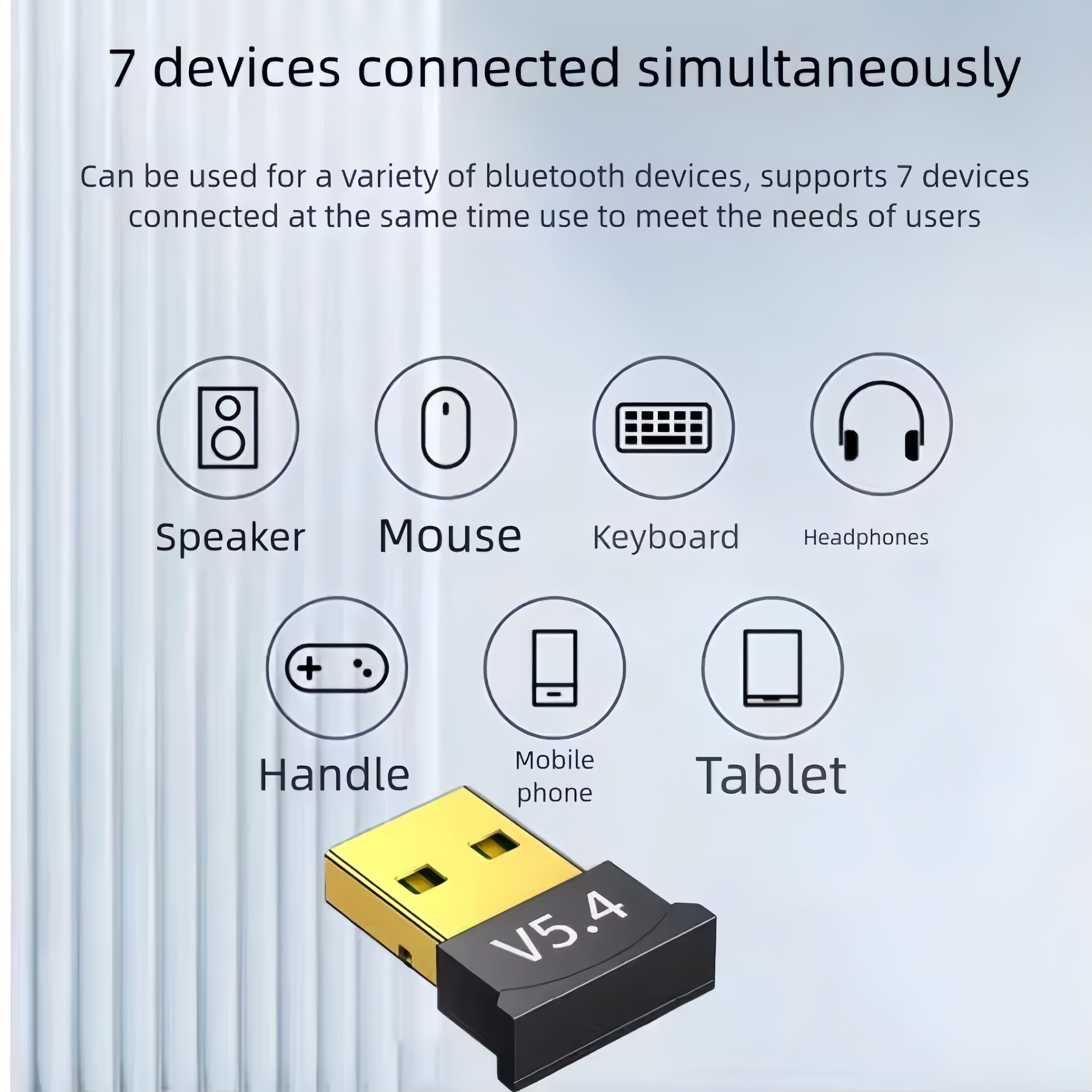 USB Bluetooth Adapter 5.4 Wireless USB Bluetooth Audio Receiver for PC Desktop Laptop Mouse Keyboard Headsets Speakers