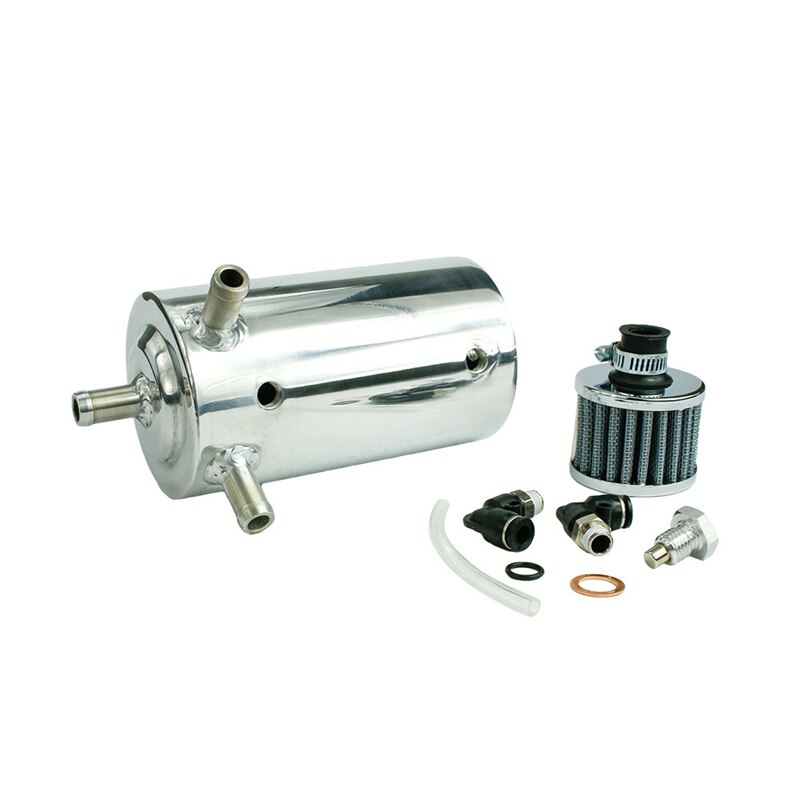Red Oil Catch Can Kit With Filter – Universal Racing Engine Breather Tank
