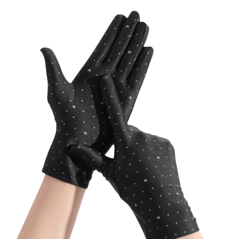 1 Pair Sunscreen Gloves Female Women's Short Spring Summer Cyclist Mittens Breathable Elastic Sun Protection Gloves: A-1