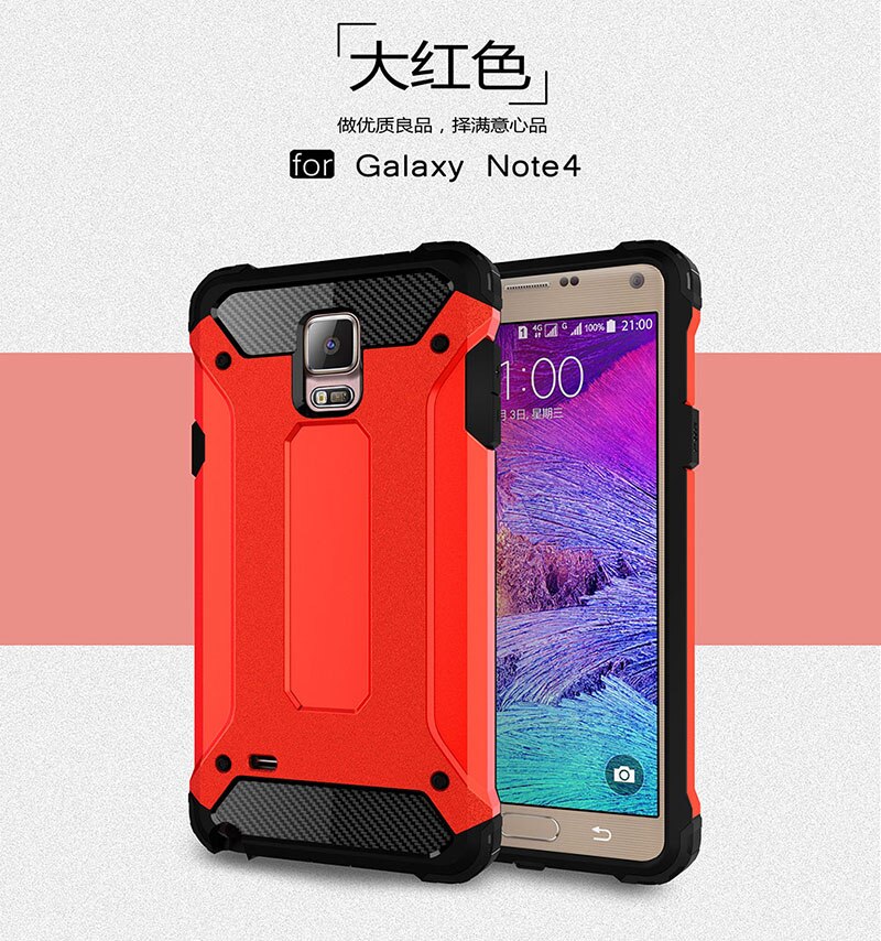 OUDINI armor case for samsung note4 note5 Universal mobile phone shell for NOTE 5 4 Protective case comfortable cover: For NOTE 5 / red