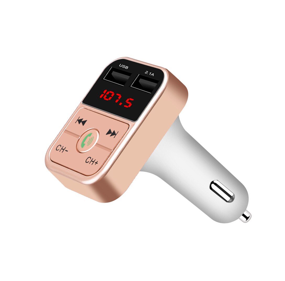 Kebidu TF Card U Disk AUX Fm-zender Bluetooth 4.2 Handsfree Car Kit MP3 Speler Met Microfoon 2.1A Dual USB lader: gold