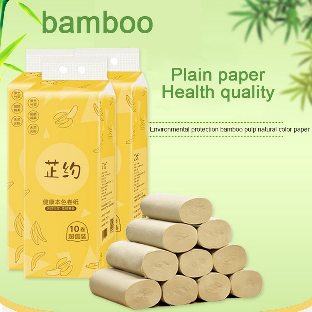 10 Rolls/Lot Toilet Roll Paper Primary Wood Pulp Skin-friendly Toilet Paper Fast 3 Layers Home Bath Toilet Roll Paper