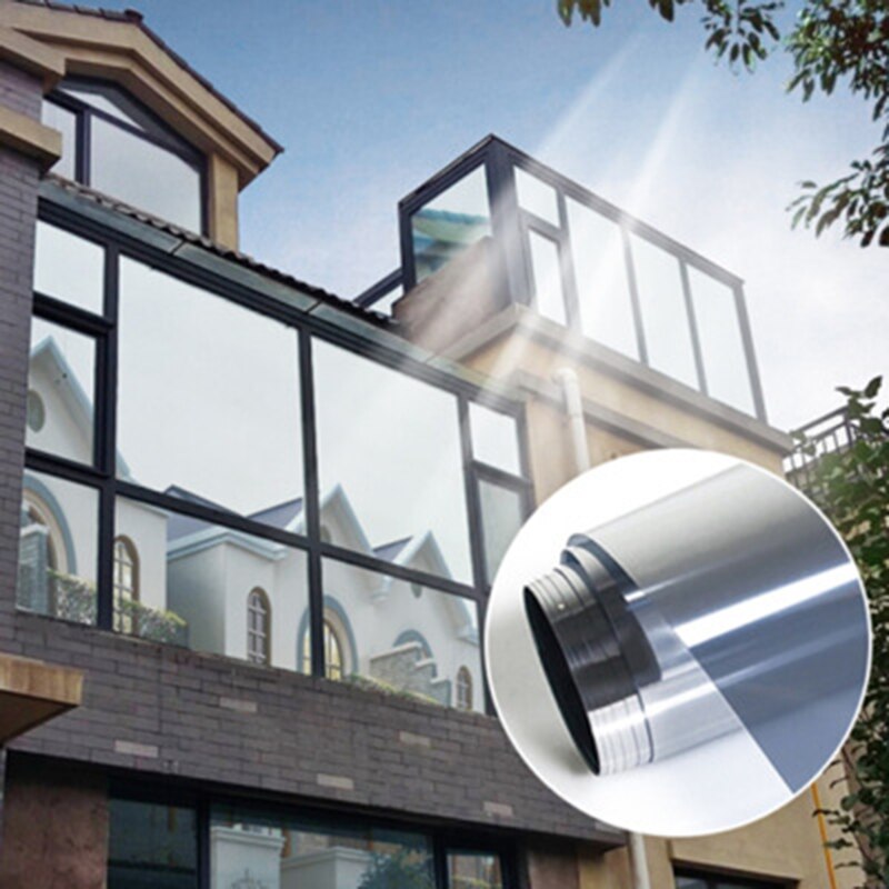 Double-sided Silver Glass Sunscreen Insulation Film Sun Room Window One-way Privacy Shading Explosion-proof UV Protection Film