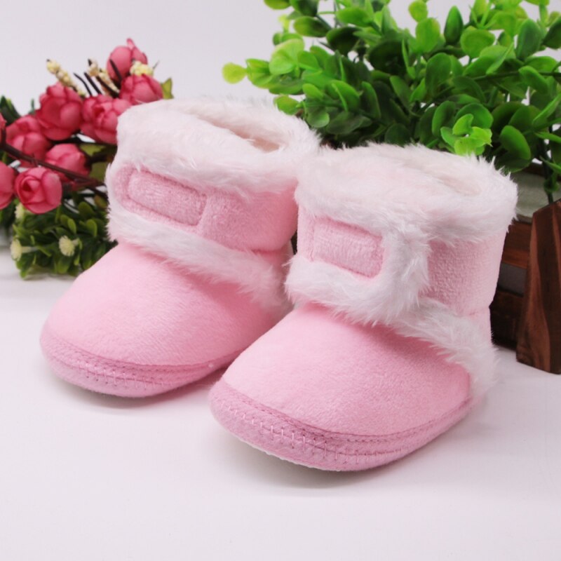 Warm Fleece Baby Girl Snow Boots For Baby Girl Boy Anti-silp Prewalker Booties Baby Shoes Toddler Shoe 0-18 Months